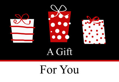 GCI-11 Gift Card Holder (Black With Red & White Presents)