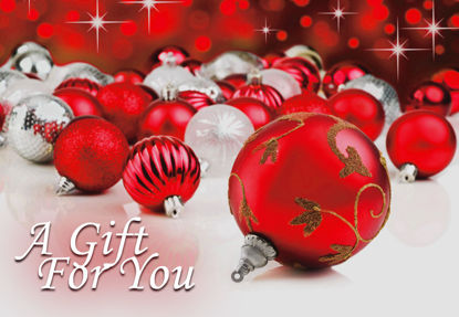 GCI-21 Gift Card Holder (Red & White Ornaments)