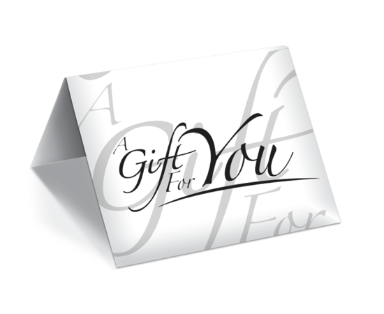 GCI-28 Gift Card Holder (White With Type Set Offset)
