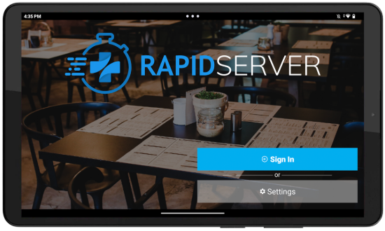 RapidServer Home Screen