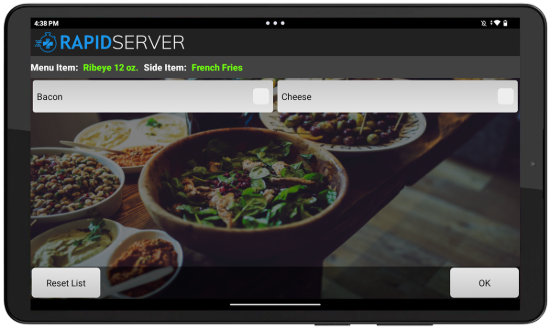 RapidServer Sidelist Sub Sides Screen