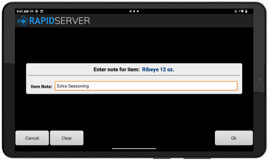 RapidServer Special Notes Page